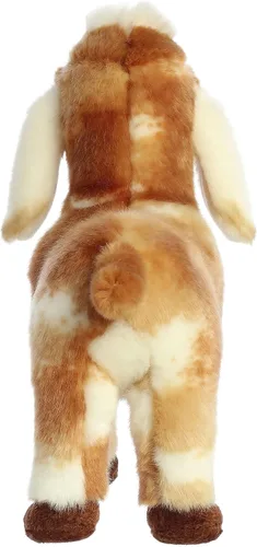 Vista 4 de Aurora® - Adorable cabrito nubio de peluche Miyoni®, detalle realista, compañía entrañable, marrón, 11 pulgadas