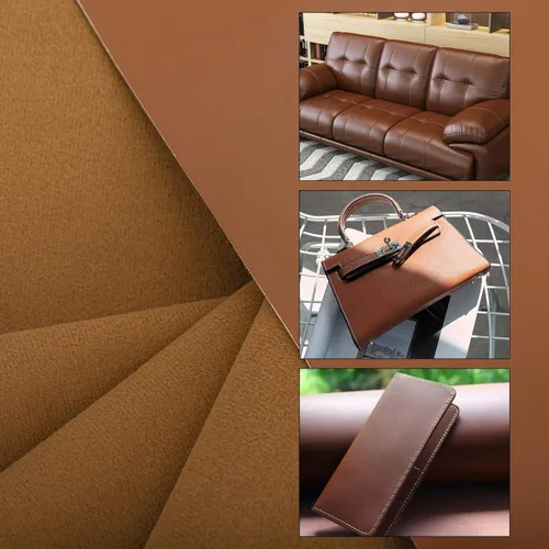 Vista 6 de Material de la tela de poliuretano, hojas de cuero sintético sintético de 0.047 in de grosor, 1 yarda, 54 x 36 pulgadas, perfectas para tapicería