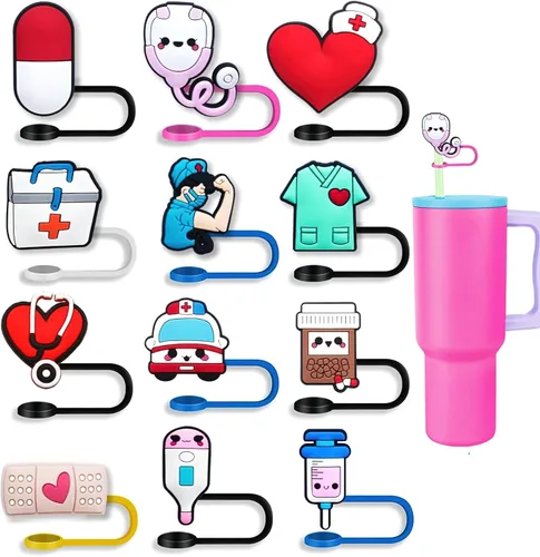 Vista 16 de LDKEDKF 11 piezas de cubiertas para pajitas de vaso Stanley, tapa de silicona para pajitas de vaso Stanley de 30 y 40 onzas con vasos, accesorios