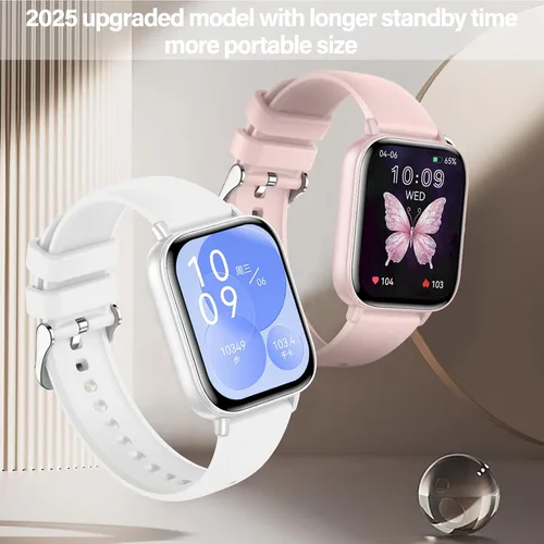 Vista 9 de Reloj inteligente para mujeres y hombres (respuesta/hacer llamadas), monitor de fitness, pantalla HD de 1.83 pulgadas con monitor de frecuencia