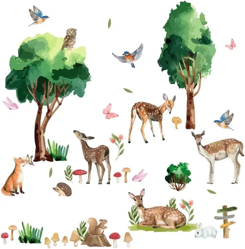 Vista 8 de SUPERDANT Calcomanías de pared de oso rosa, diseño de animales de dibujos animados, nubes, estrellas, luna, despegar y pegar, calcomanías de vinilo