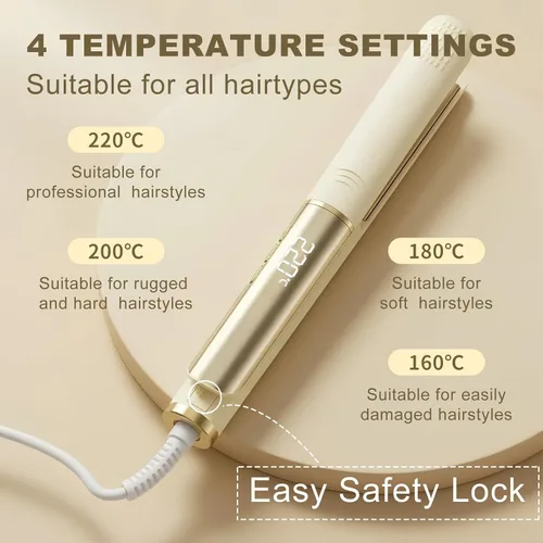 Vista 10 de Plancha de pelo para mujer, 20s calentamiento, 4 ajustes de temperatura