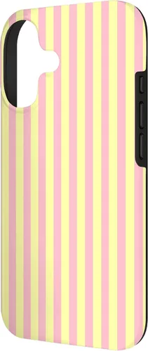 Vista 2 de Funda para iPhone 17 con rayas verticales amarillas y rosadas