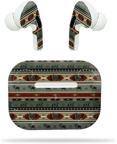 Vista 10 de MightySkins - Funda protectora de vinilo compatible con Apple Airpods Pro, diseño de cheurón azul bebé, protección duradera y única, fácil