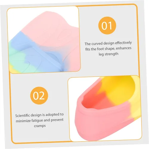 Vista 6 de Aletas de silicona flexibles y cómodas para entrenamiento de natación y esnórquel, diseño portátil de hoja corta para niños y principiantes