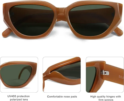 Vista 4 de SOJOS Gafas de sol polarizadas de ojo de gato lindo de moda para mujer Cateye SJ2237