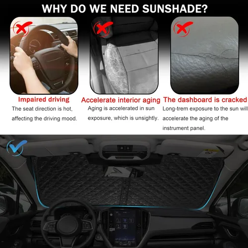 Vista 3 de Parasol para parabrisas para RAV4 2019-2022 2023 2024 2025, accesorios mejorados, parasol plegable y grueso, ajuste personalizado, bloqueador