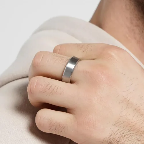 Vista 5 de RIOSO 16 anillos de acero inoxidable para hombre, anillo de plata fría para mujeres y hombres, juego de anillos de compromiso de boda simples