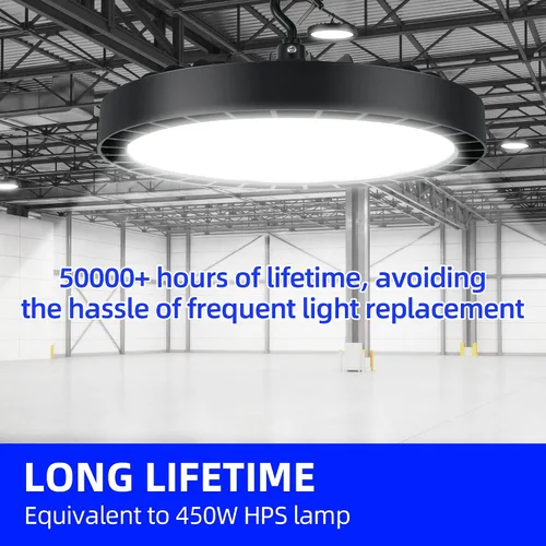 Vista 6 de hykolity Luz LED UFO de alta bahía, 150W, 20250LM, 5000K luz diurna, 135LM/W