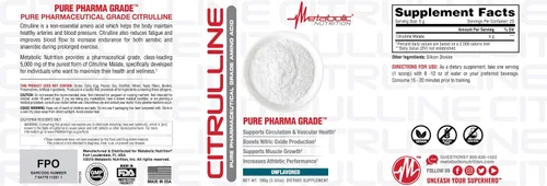 Vista 2 de Metabolic Nutrition Citrulina, 3.53 oz, polvo