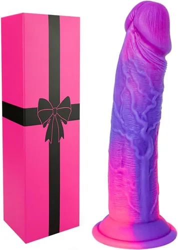 Vista 11 de Consolador de 5 pulgadas ultra pequeño y realista de fantasía con ventosa, consolador de silicona mini lindo de 4" en púrpura y rosa para mujeres