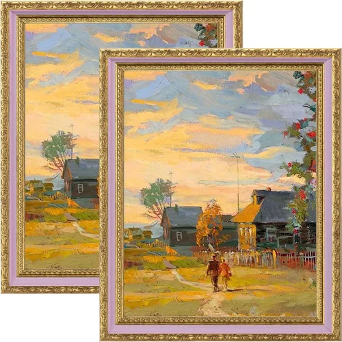 Vista 59 de eletecpro 8x10 Vintage Picture Frame, Glass Cover, Gold, 2-Pack Dorado