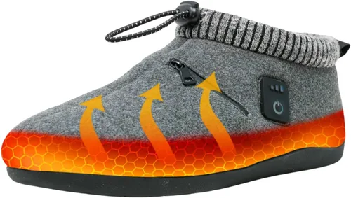 Vista 10 de Pantuflas térmicas para hombres y mujeres: desgaste recargable para pies con 3 ajustes de temperatura que mantiene los pies calientes hasta 11 horas