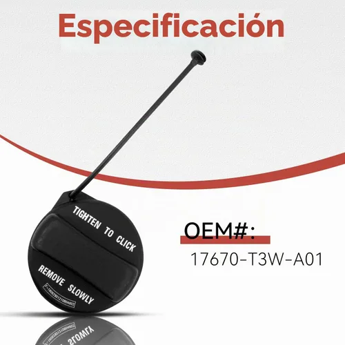 Vista 9 de Tapa de Gas Reemplazo Tedrs para Honda: 17670 - T3W - A01 Civic Accord Odyssey Fit HRV HR-V CRV CR-V Pilot Crosstour Insight 2006-2020 OEM Fit