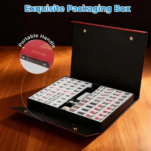 Vista 5 de Mahjong Set, 146pcs Profesional Chino Mahjong Azulejos Set