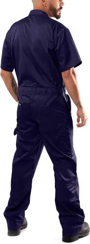 Vista 3 de Kolossus Overol para hombre de manga corta Mezcla Cremallera Bolsillos Mono para hombre