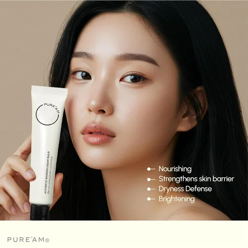 Vista 2 de PURE'AM Crema hidratante orgánica coreana de reparación de barrera, crema de ceramida para piel seca y sensible, bálsamo facial hidratante
