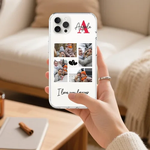 Vista 7 de Custom Personalized Phone Case for iPhone 17 16e 16 15 14 13 12 11 Pro Max Plus XR X SE 8 7 6, Soft TPU Anti-Drop Protective Case, for Couples