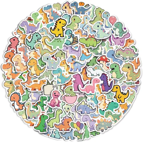 Vista 8 de Aowplc Paquete de 50 calcomanías de vaca, calcomanías de vinilo impermeables lindas de animales de dibujos animados para niños