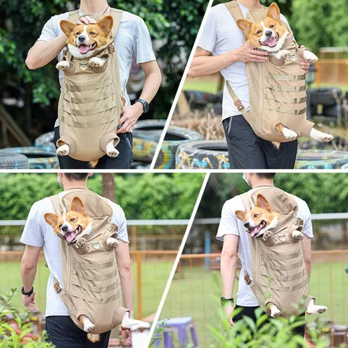 Vista 5 de FLAdorepet - Mochila táctica para perros, bolsa frontal y trasera para perros medianos, M