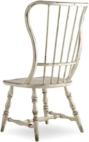 Vista 4 de Hooker Furniture Sanctuary - Silla auxiliar de comedor con respaldo de husillo, color blanco (juego de 2)
