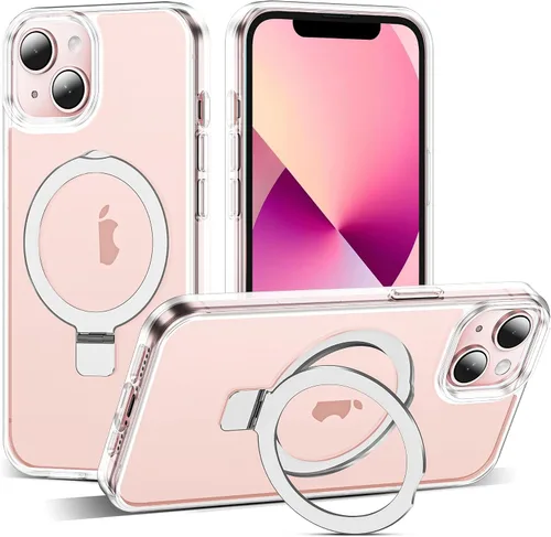 Vista 142 de SKYLMW - Funda compatible con iPhone 11 de 6.1 pulgadas, con soporte magnético invisible tipo anillo, funda translúcida de grado militar, compatible