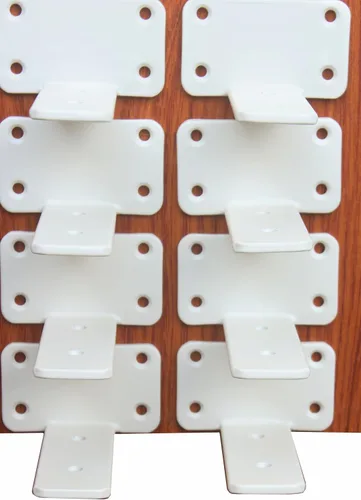 Vista 33 de Paquete de 2 - Soportes de estante en L ocultos negros de 4 pulgadas (1/5 pulgada de grosor) Soportes de estante flotante de hierro Soportes