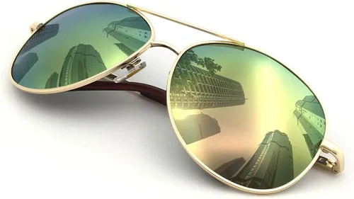 Vista 16 de J+S Military Style Polarized Aviator Sunglasses, for Men/Women Marco negro/ lente negro