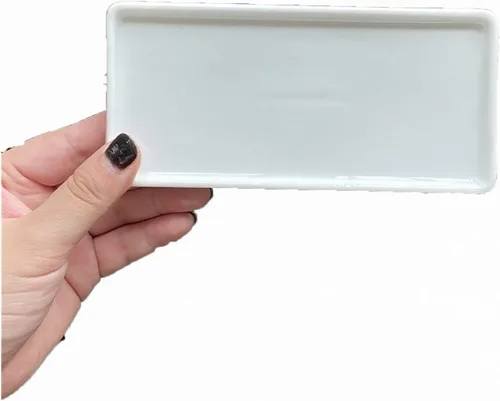 Vista 4 de Paleta de acuarela de cerámica, pintura de acuarela multirejilla, paleta de porcelana blanca, pintura profesional, suministros de cerámica adecuados