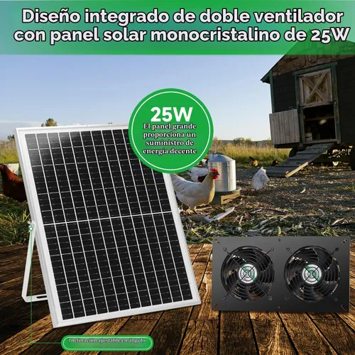 Vista 2 de blessny Kit de ventilador solar resistente a la intemperie 2 para entrada