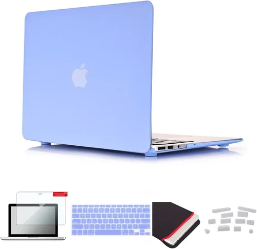 Vista 51 de Pack 5 en 1 de carcasa para MacBook Air, de Se7enline, de plástico duro, tacto suave, con protector de teclado de silicón, protector de pantalla