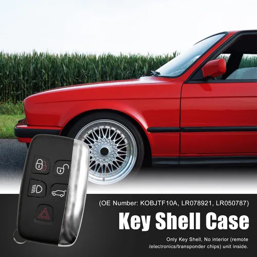 Vista 2 de uxcell Funda de repuesto para llave de coche KOBJTF10A para Range Rover Discovery 4 negro 5 botones