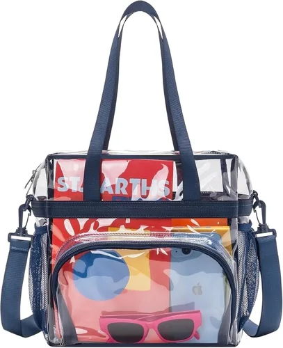Vista 10 de Lyingflat Clear Bag for Stadium Events Clear Tote Bag with Removable Strap Transparent Bag for Sporting Concert Work