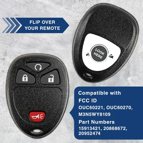 Vista 4 de KeylessOption Reemplazo de llavero de coche con control remoto de entrada sin llave para 15913421 con llave