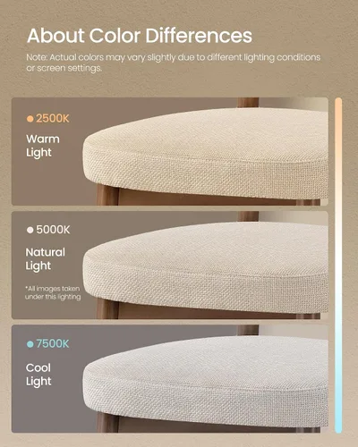 Vista 8 de VASAGLE Juego de 2 sillas de comedor de madera, sillas de cocina tapizadas con patas de madera maciza, respaldo curvado ergonómico, mango integrado