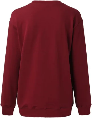 Vista 5 de SHENGXINY Relaxed Fit Sweatshirt for Women Basic Solid Pullover Blouse 2023 Casual Trendy Fall Tops Comfort Lounge Shirts