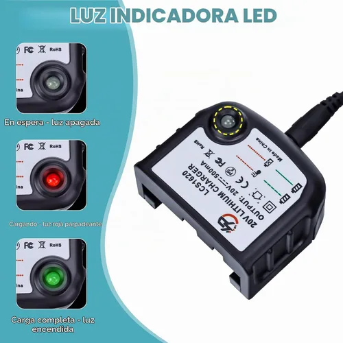 Vista 3 de Cargador de batería de iones de litio de 20 voltios LCS1620 para Black & Decker para cable Porter para STANLEYBattery 12V 14.4V 18V 20 voltios