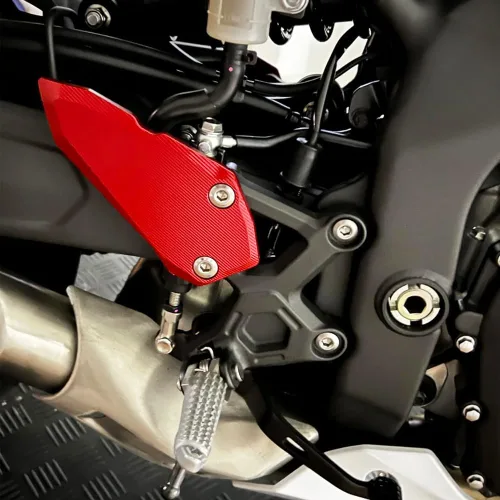 Vista 3 de Juego de reposapiés delantero para motociclista, protector de placas de talón (para vehículo Kawasaki) Ninja ZX-4R ZX-4RR ZX-25R (negro)