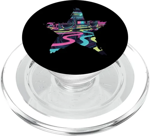 Vista 7 de Retro Boombox Star - Vintage 80s Style PopSockets Adhesive PopGrip