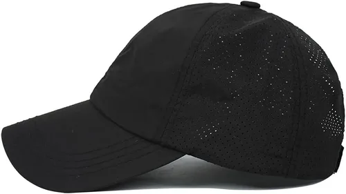 Vista 5 de Gorra de béisbol de cola de caballo para mujer, gorra de béisbol de malla de secado rápido con agujero de cola de caballo