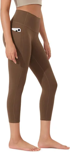 Vista 57 de ODODOS Pantalones capri de yoga suaves como mantequilla para salón con bolsillos para mujeres, leggings capri de cintura alta de 14"/19"/21