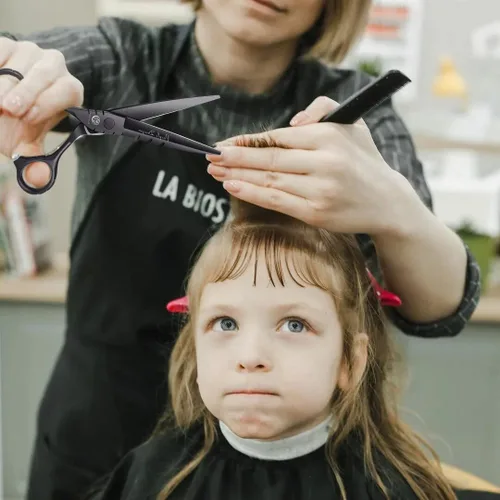 Vista 7 de Purple Dragon Profesional de Japón Juego de Tijeras de Peluquería 440C para Salón de Corte y Tijeras de Adelgazamiento para Barbería con Bolsa