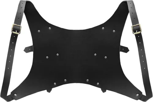 Vista 3 de KUOIN Medieval Double Sword Frog Holster for Back Adjustable Shoulder Belt PU Leather Cosplay Accessory