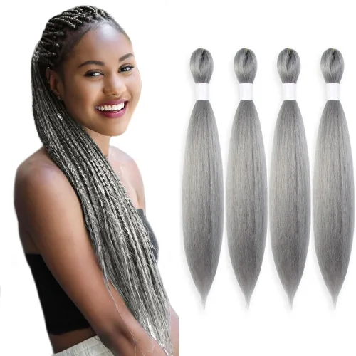 Vista 17 de Cabello trenzado burdeos, 10 pulgadas, 4 paquetes Cabello preestirado, trenzas de ganchillo cortas y rectas, textura Yaki, fibra sintética