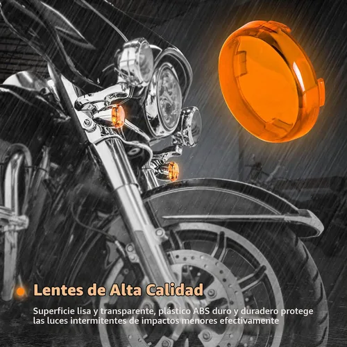 Vista 2 de NTHREEAUTO - Juego completo de cubiertas de lentes de luz de señal de giro para Harley Sportster Street Glide Road King Softail, ámbar, rojo