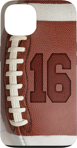 Vista 7 de iPhone 16 Football Fan #16 Jersey No 16 Football Lover Phone Case Gift Case