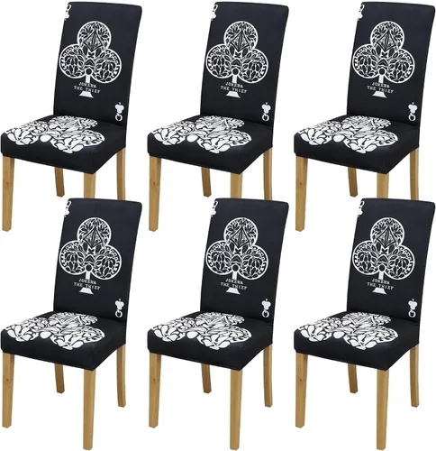 Vista 100 de Fundas para Sillas de Comedor, Juego de Fundas para Sillas de Comedor de 4 Piezas, Fundas Elásticas para Sillas de Cocina, Fundas para Sillas