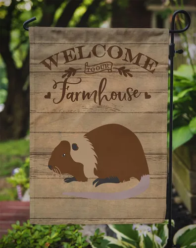 Vista 3 de Caroline's Treasures CK6823GF Coypu Nutria River Rat Welcome Garden Flag - Bandera decorativa para patio exterior, patio, obras de arte