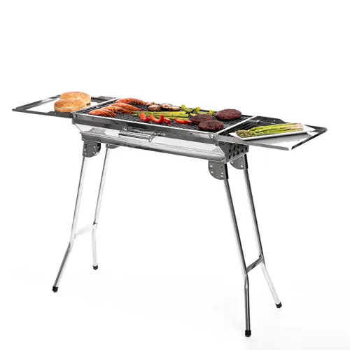 Vista 13 de Barbacoa Plegable de Acero Inoxidable para Carbón ExelQ InnovaGoods