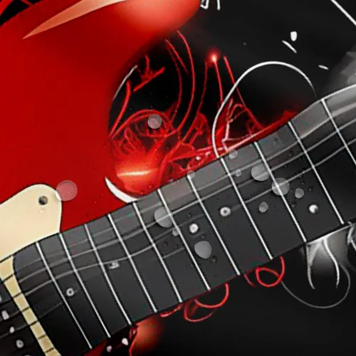 Vista 4 de Erosebridal Cortina de ducha de guitarra para niños, con notas musicales, cortina de ducha temática de música rock, juegos de baño de 72 pulgadas
